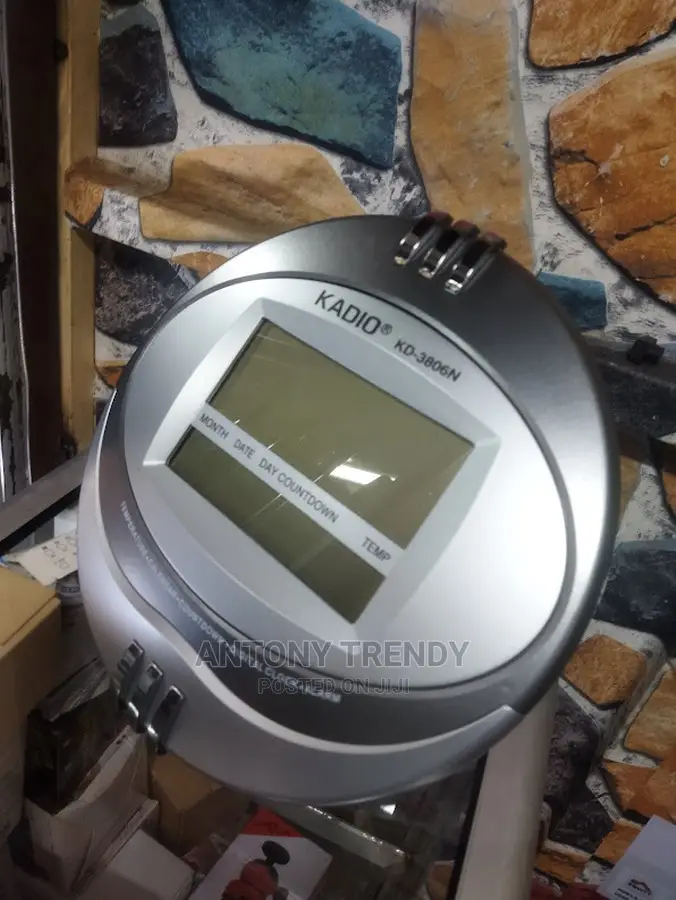 Kadio KD-3806N Wall Mount Digital Clock With Large LCD Displ