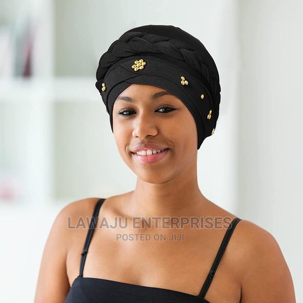 Women Head Turban With Beads - thumbnail 2
