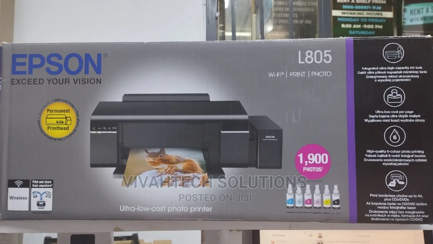 L805 Printer Epson Inkjet L805 Now Available °
