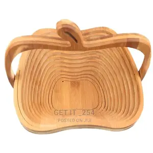 90° Rotational Collapsible Bamboo Fruit Basket