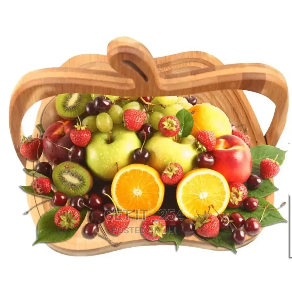 90° Rotational Collapsible Bamboo Fruit Basket