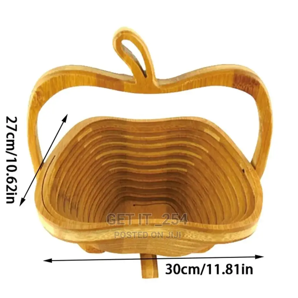 90° Rotational Collapsible Bamboo Fruit Basket
