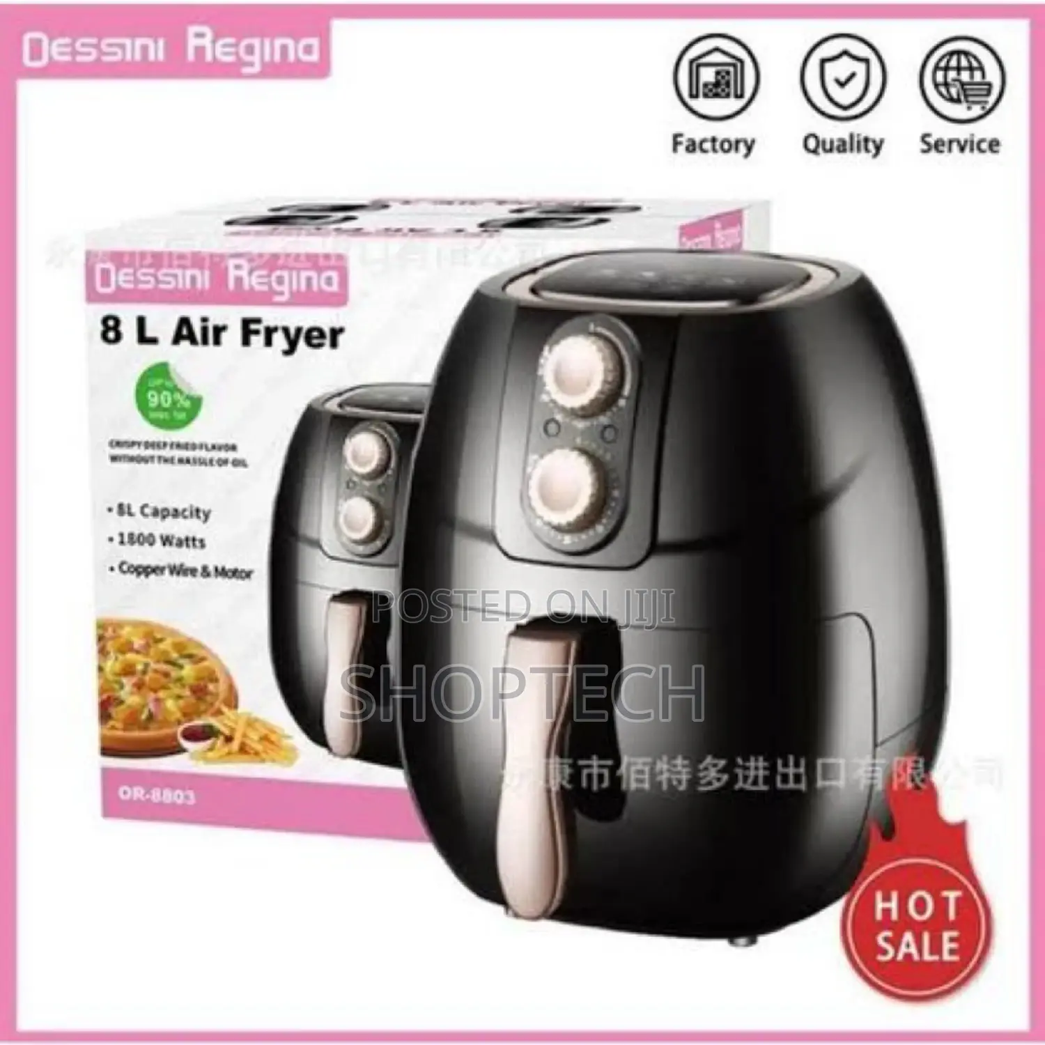 Dessini Multifunctional 8L Electric Air Fryer-1800w Power
