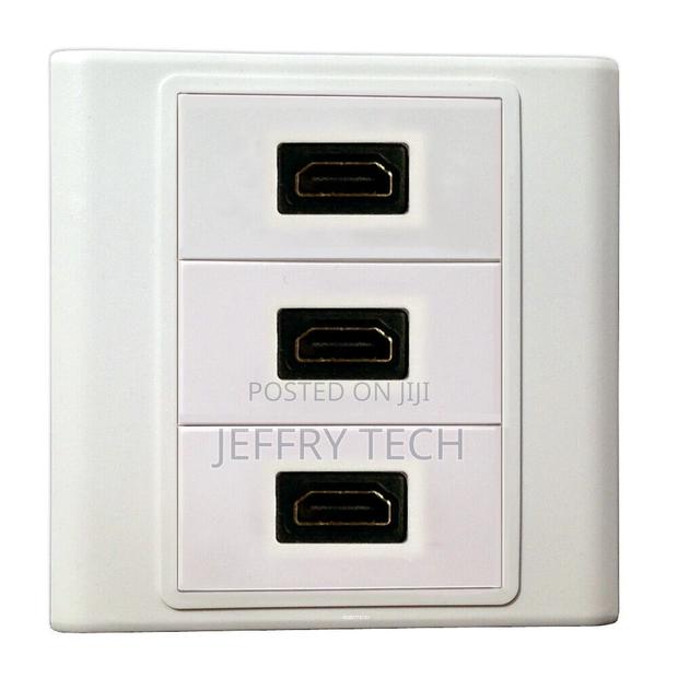 Wall Plate Cover With 3 HDMI Connector Module Wall Faceplate - main view