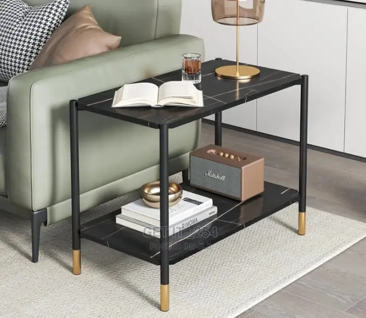 *Marble - Effect Coffee Table / Decor Table With Double