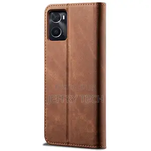 Realme 9i Case, Retro Denim Leather Flip Wallet Stand Case C