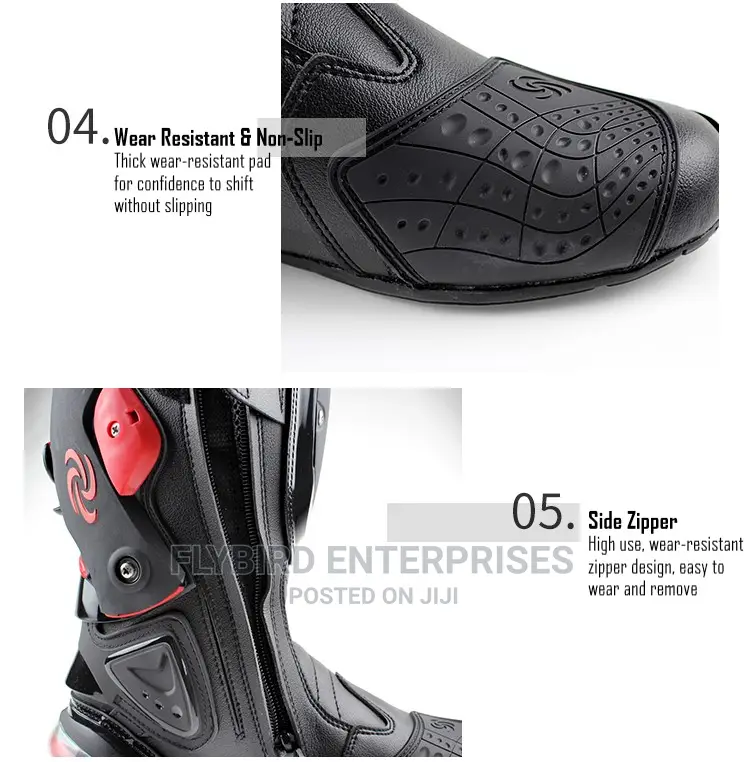 Motorcycle Motocross Riding Racing Safety Boots Hi-Cut