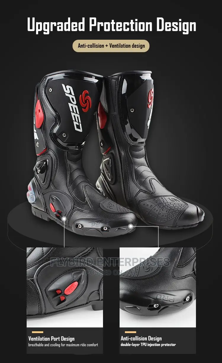Motorcycle Motocross Riding Racing Safety Boots Hi-Cut