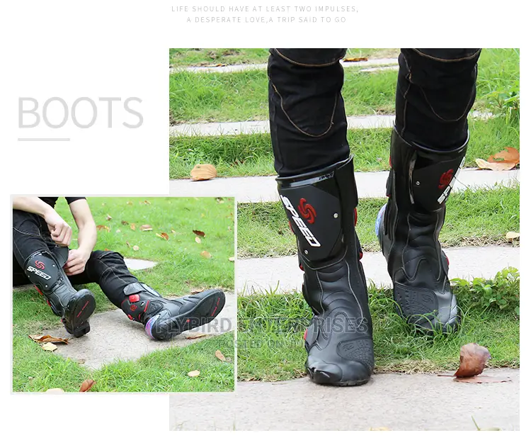 Motorcycle Motocross Riding Racing Safety Boots Hi-Cut