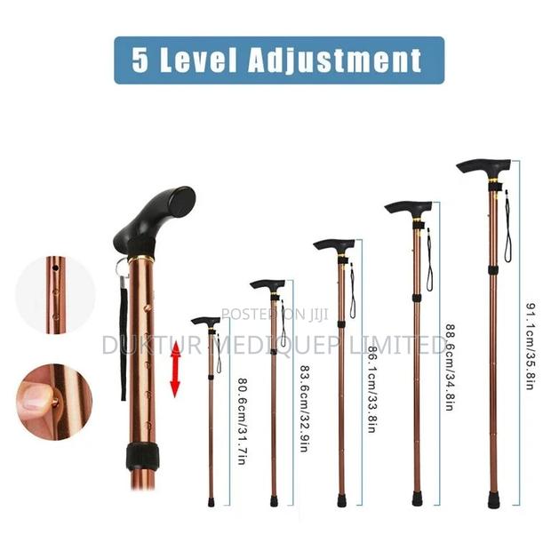 Walking Cane/ Stick 5-level Adjustable Height Non-slip Base - thumbnail 4