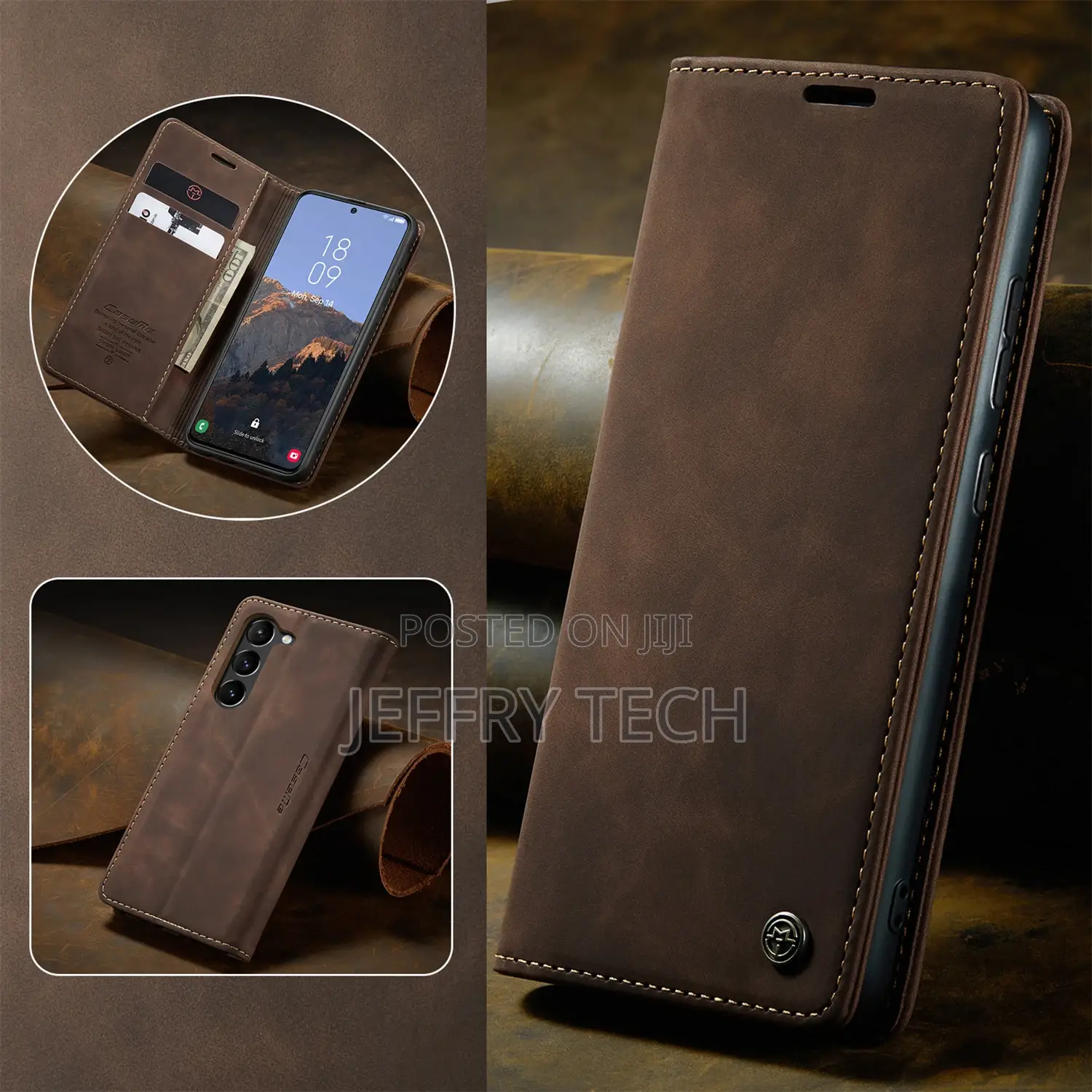 Leather Flip Card Slots Case for Samsung Galaxy S23 S22 S21