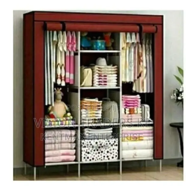 3 Columns Portable Metallic Wardrobe