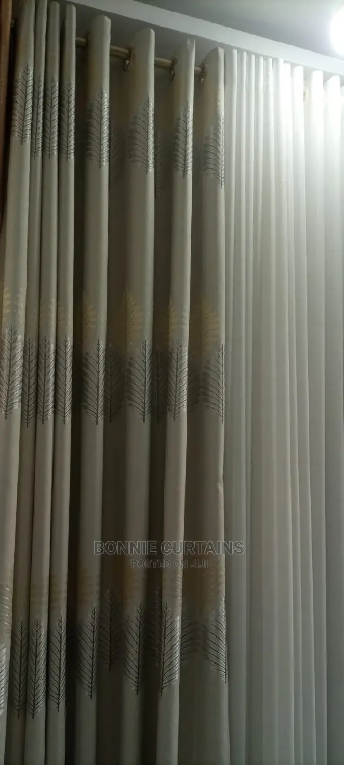 Brown Curtains Mixed With Sheers