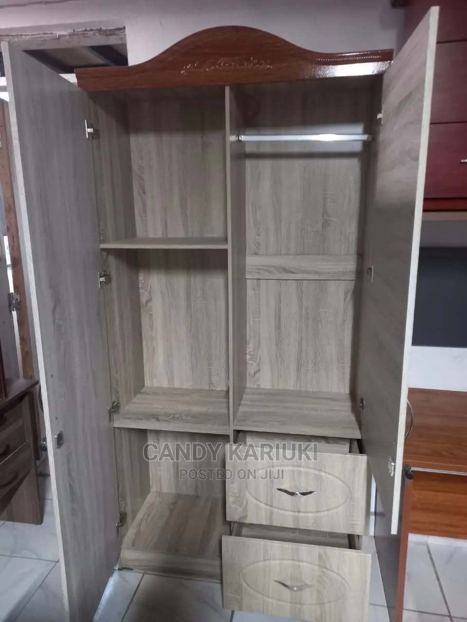 Beige 2 Door Closet