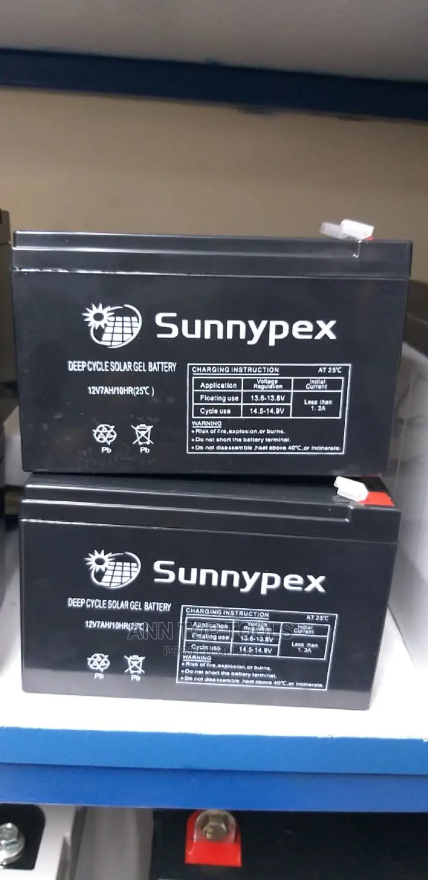 Sunnypex 7ah 12v Deep Cycle Solar Gel Battery
