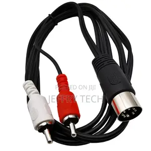 7pin DIN Male MIDI Cable to 2 Dual RCA Male Plug Audio Cable