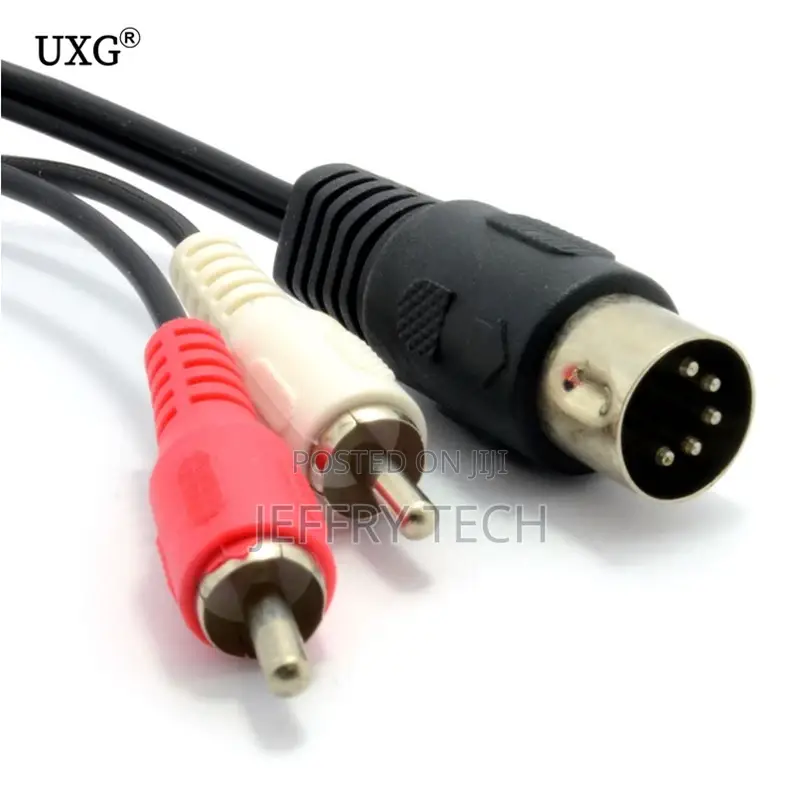 1.5M 5 Pin Din Male to 2 RCA Male Audio Video Adapter Cable