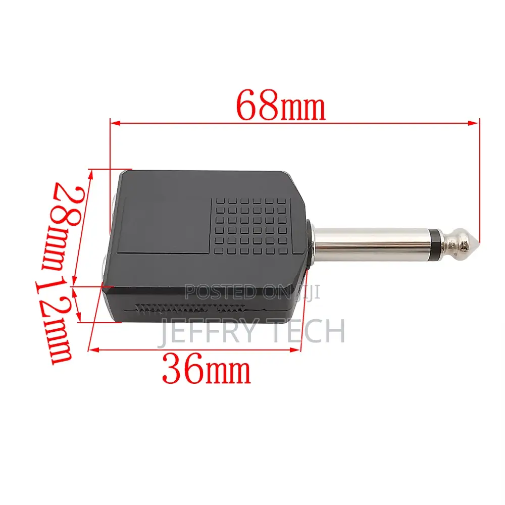 1/4 Inch Mono Plug Jack Audio Adapter 1/4" 6.35mm Male to Do