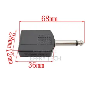 1/4 Inch Mono Plug Jack Audio Adapter 1/4" 6.35mm Male to Do