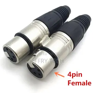 Nickel-Plated 4-Pin Canon Plug Socket Male/Female Microphon