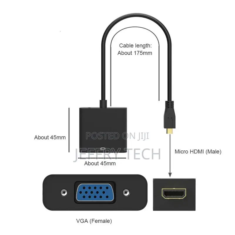 Micro HDMI Input to VGA Output Connector Micro HDMI to VGA C