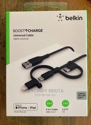 Belkin Universal Cable(Microusb,Usb C,Lighting Connector)