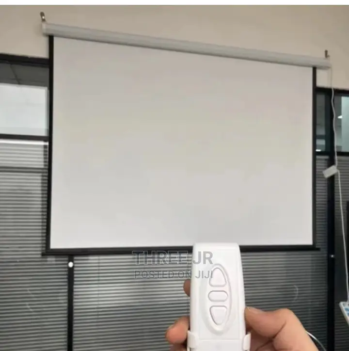 Remote Controlled Projection Screen Mounted on the Wall