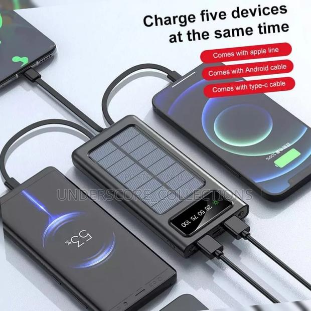 4 Different Type Charging Cable Solar Power Bank - main view