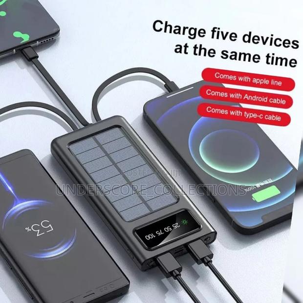 4 Different Type Charging Cable Solar Power Bank - thumbnail 2