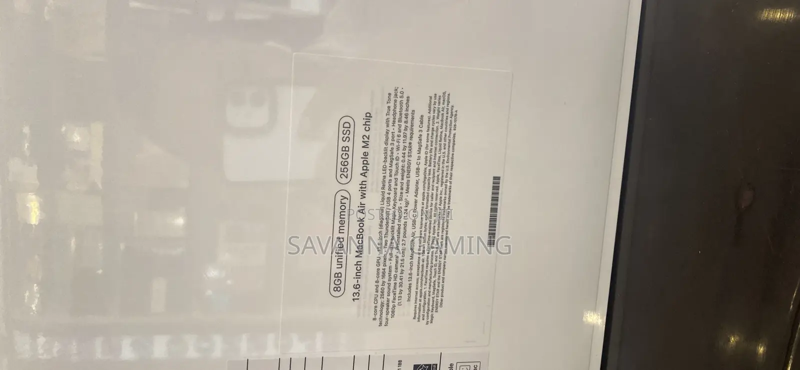 New Laptop Apple MacBook Air 2022 M2 8GB Intel Core I7 SSD 256GB