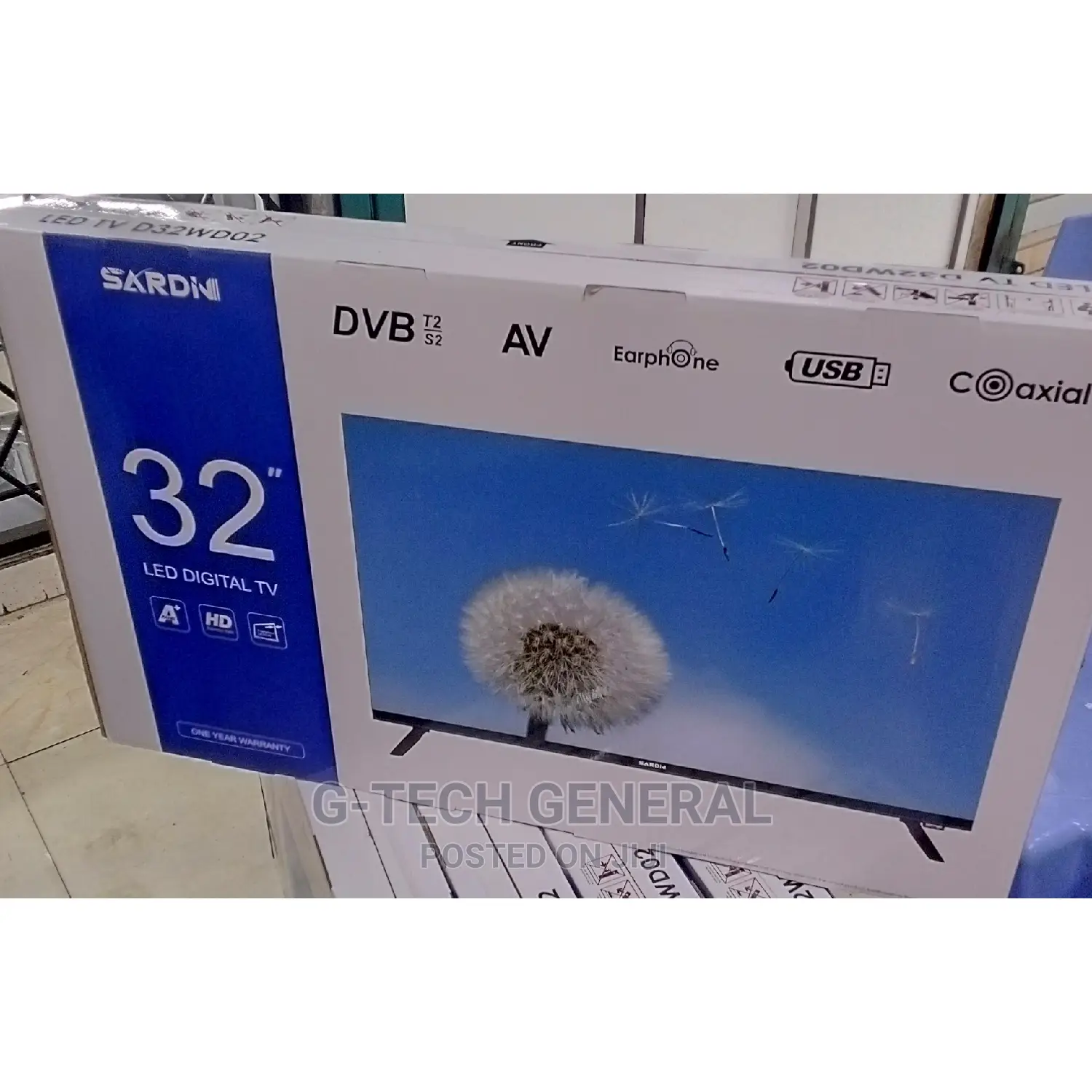 Sardin 32 Inches Digital LED Tv, Frameless, USB, HDMI