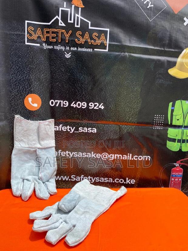 Leather Safety Gloves Long - thumbnail 4