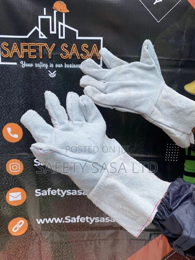 Leather Safety Gloves Long - main view