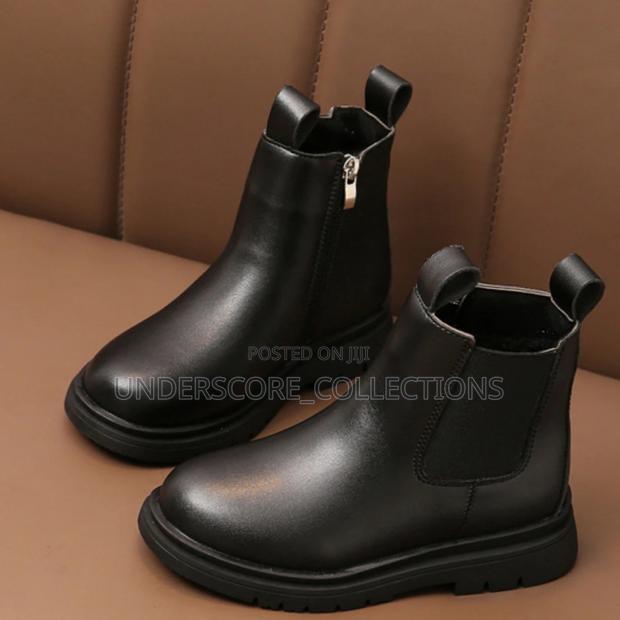High-End Kids Cowboy Look Leather Boot Shoe - main view
