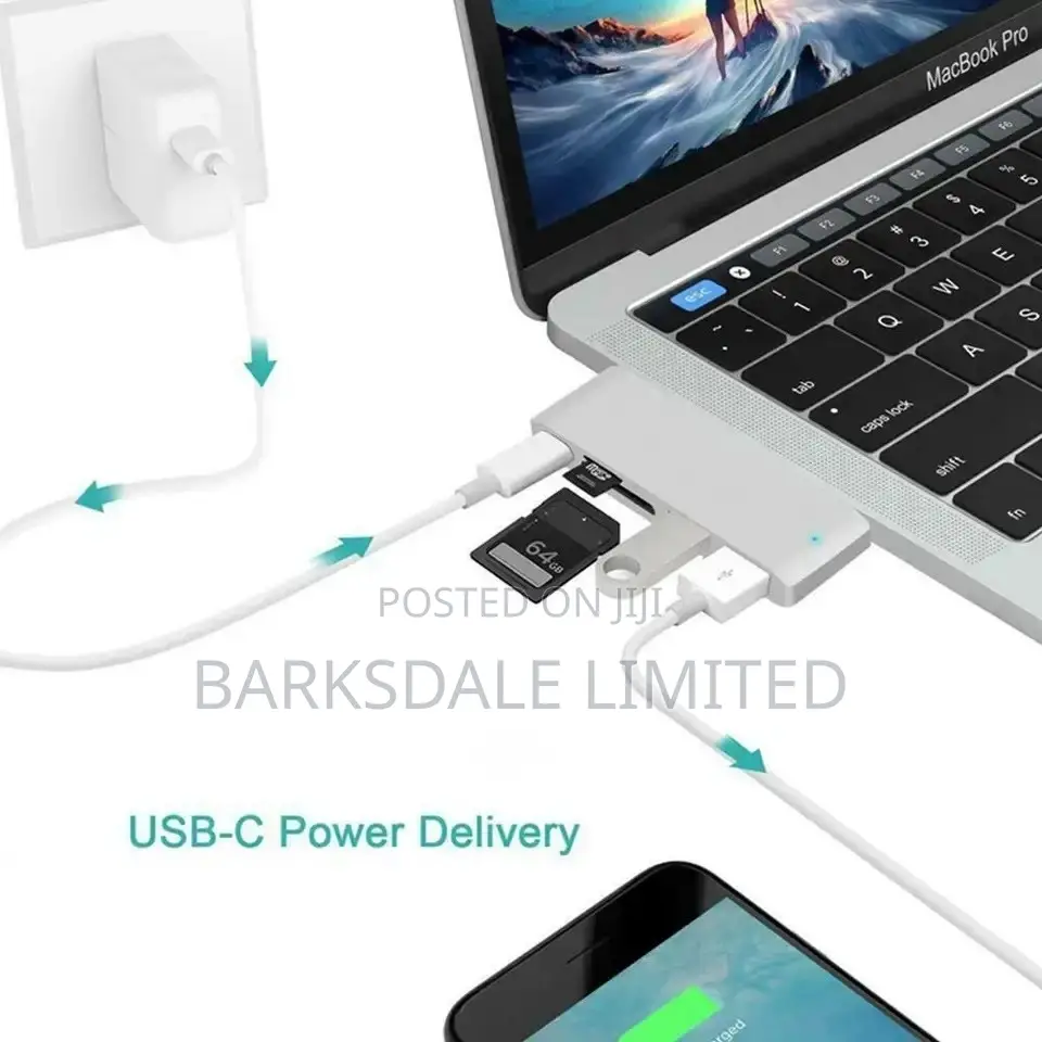 5-in-1 Type-C Hub USB 3.0 SD TF Card Reader Hub