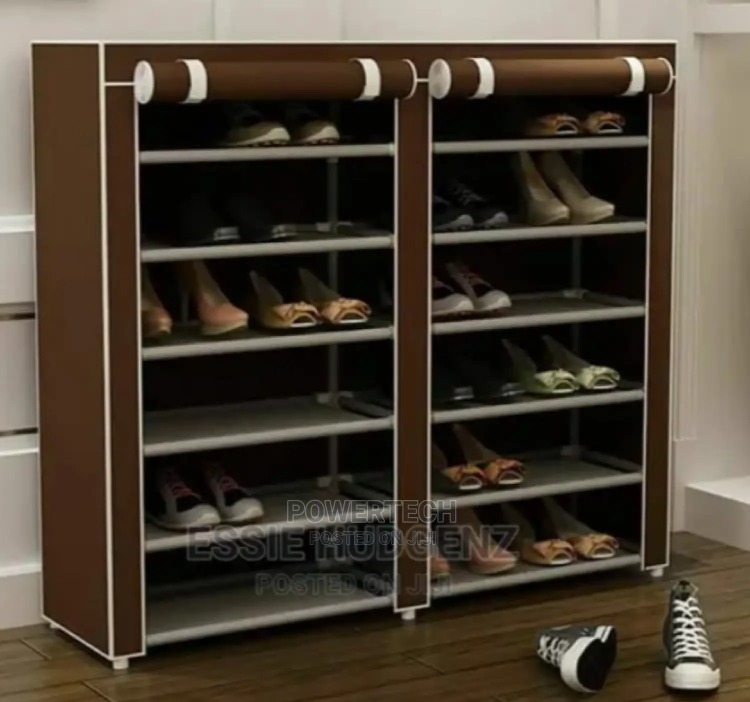 Brown Double Shoe Rack .