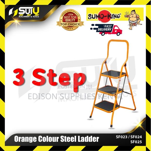 Ladder 3 Step Steel Ladder Foldable 3 Steps Ladder - thumbnail 3