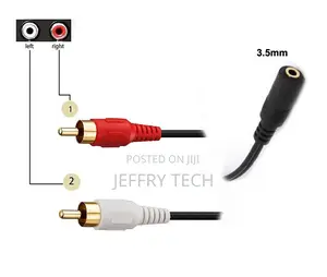 3.5mm AUX Female to 2RCA Male Plug Cable Stereo Audio Adapte