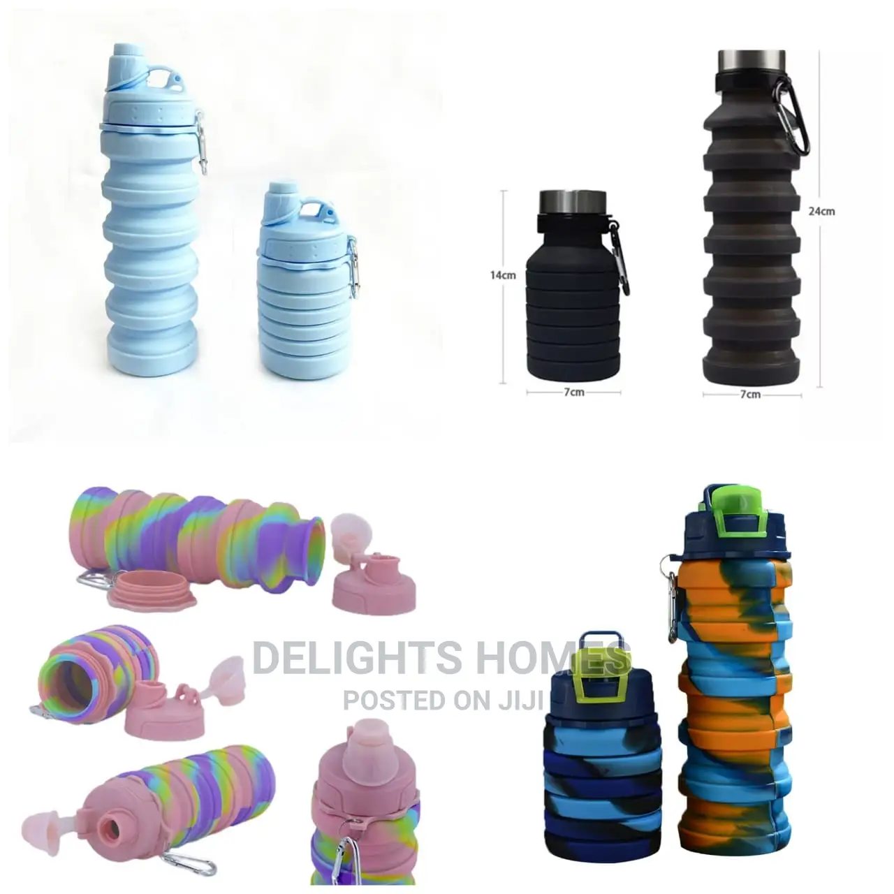 500ml Collapsible Silicone Water Bottle