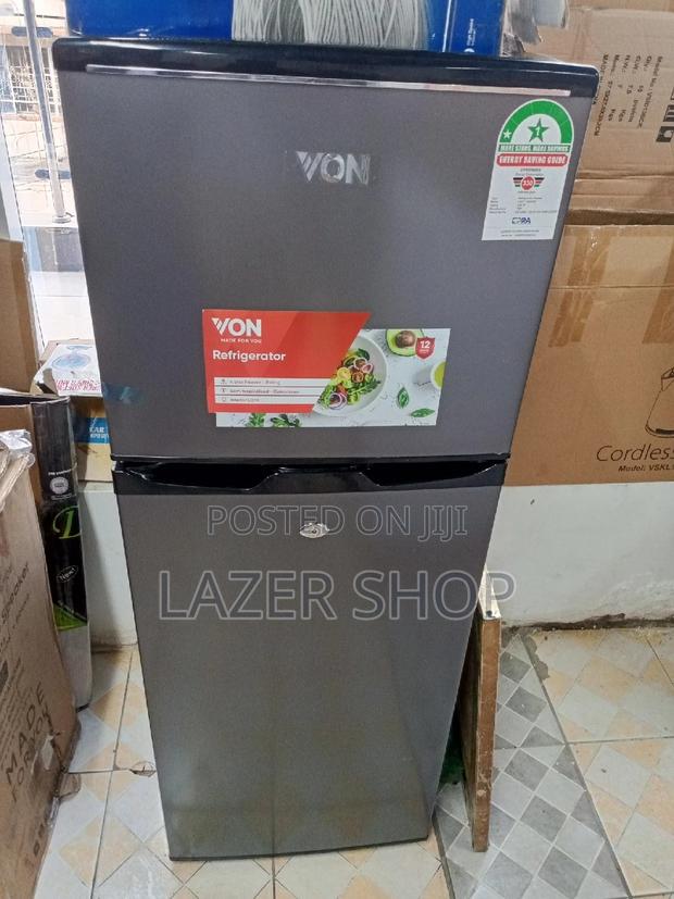 Von VART-19DHS Double Door Fridge 136L - Silver - main view