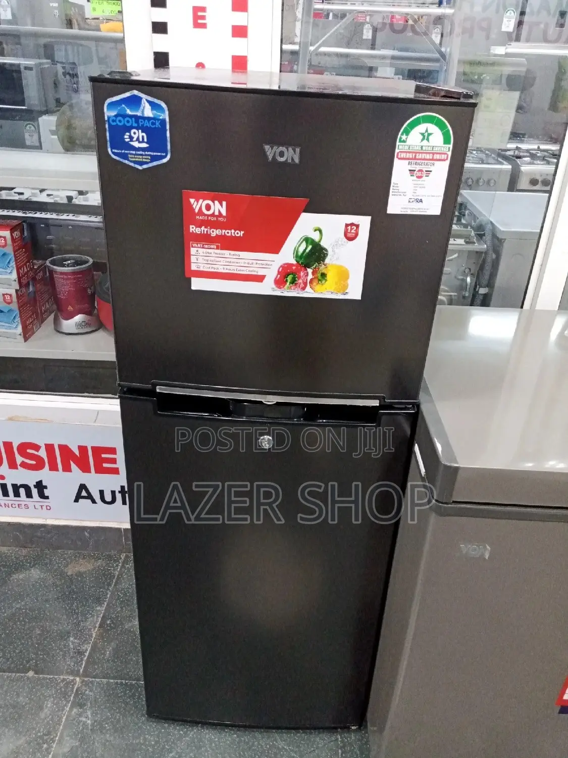 Von VART-18DMS Double Door Fridge 138L - Silver