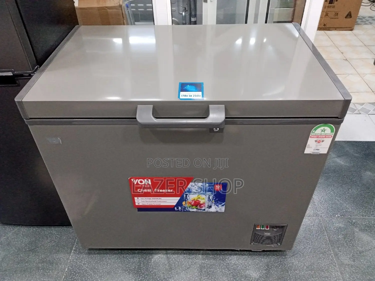 Von VAFC-33DUS Showcase Freezer, 213L - Grey