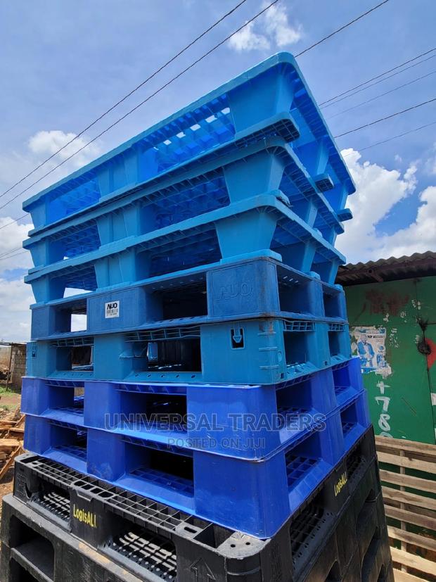Blue Plastic Pallets. HD - main view