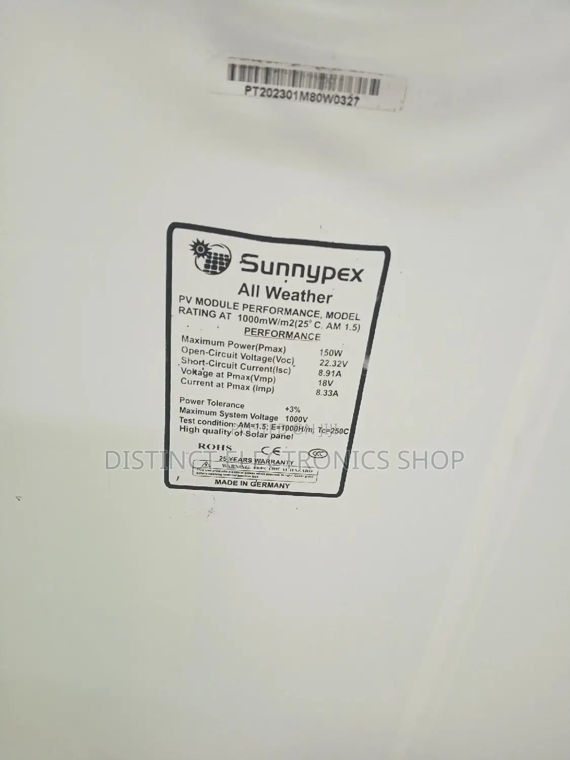Sunnypex 150w Solar Panel