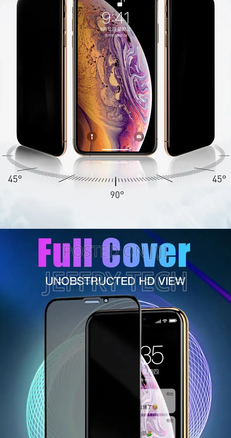 Private Screen Protectors for iPhone 13 12 11 Pro Max XS MAX