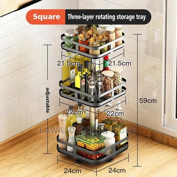 Multipurpose Rotating Spice Rack (Circular and Square)