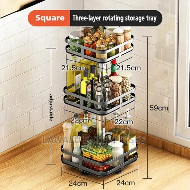 Multipurpose Rotating Spice Rack (Circular and Square)