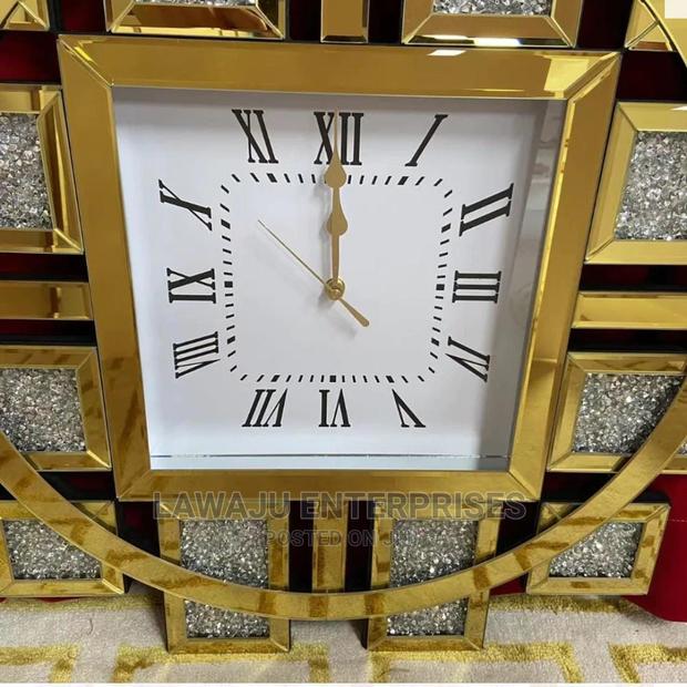 Decorative Mirrored Wall Clock - Gold - thumbnail 3