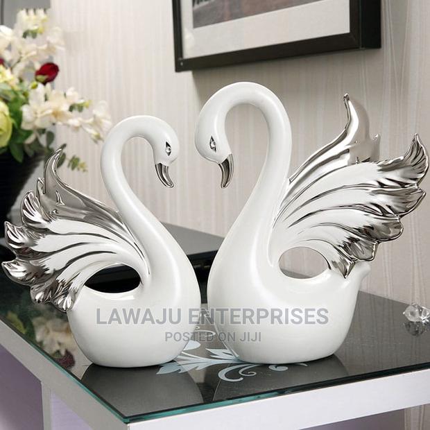 2pcs/Set Swan Lovers Home Decor Ceramic Crafts - thumbnail 2