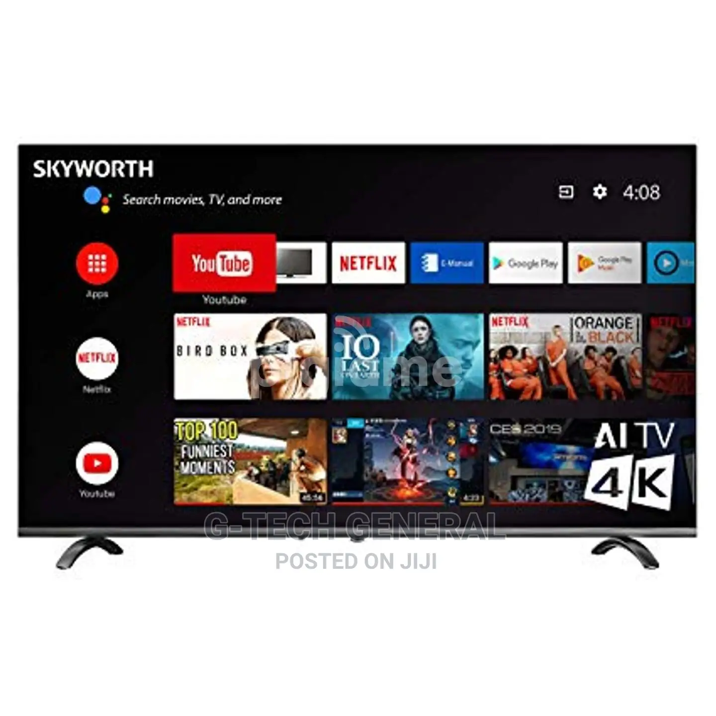 Skyworth 50''inches Smart Uhd Android Tv,Frameless,Netflix